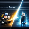 Флешка, очищенная от файлов командой format в терминале.