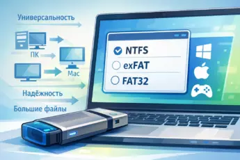 USB-флешка и выбор файловой системы для форматирования: NTFS, exFAT, FAT32