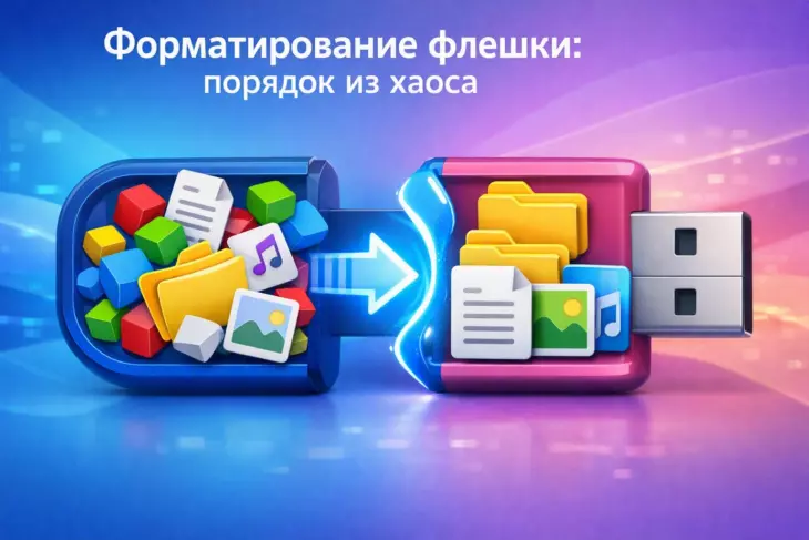 Иконка форматирования USB-флешки: упорядочивание файлов из хаоса в порядок.